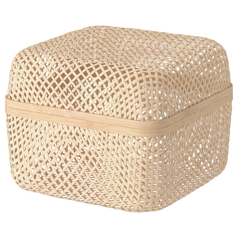 Ikea SMARRA Box with lid, natural, 11 ¾x11 ¾x9” NWT